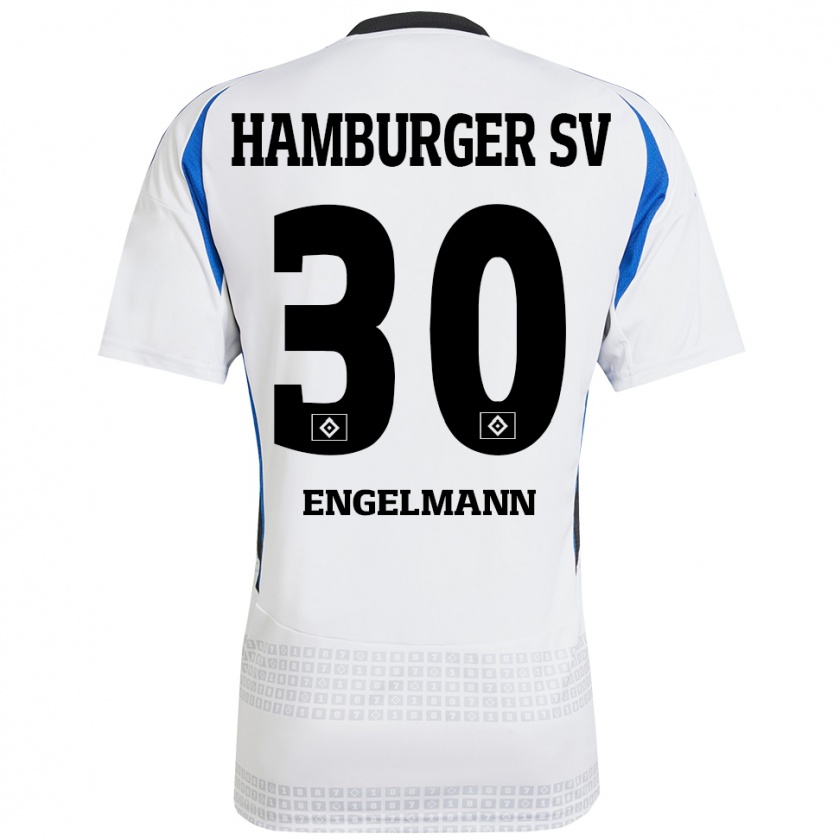 Kandiny Kinder Timon Engelmann #30 Weiß Blau Heimtrikot Trikot 2024/25 T-Shirt