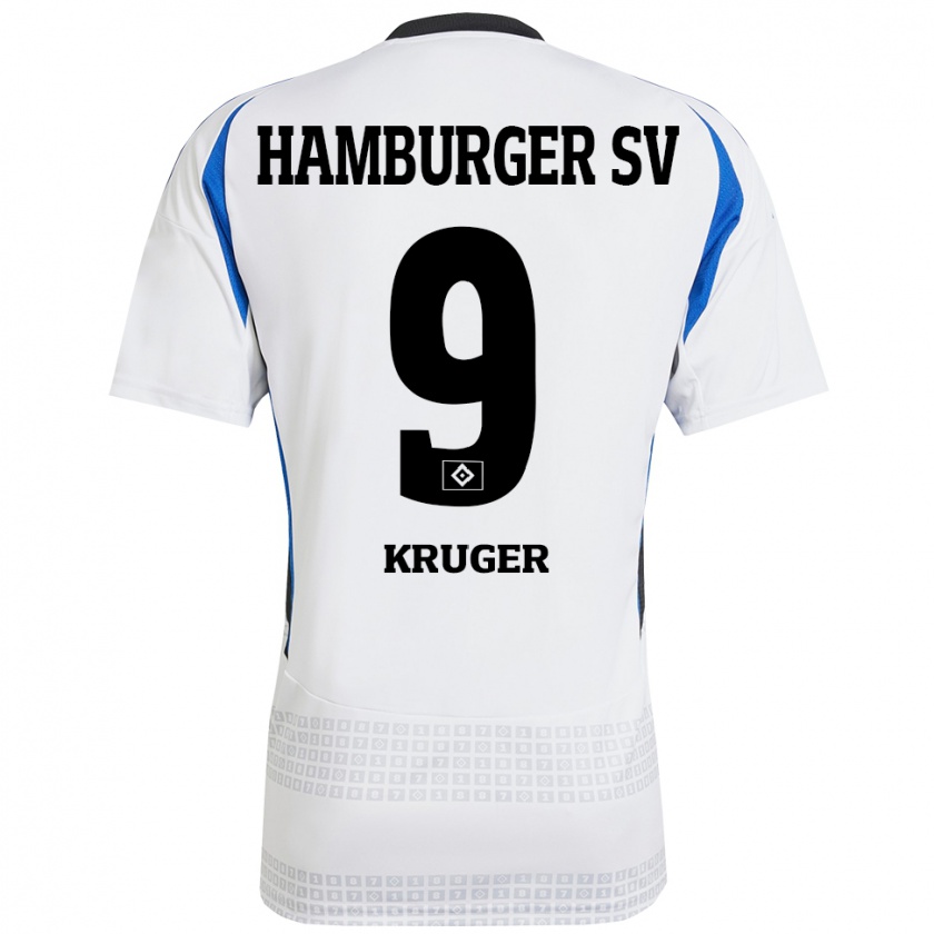 Kandiny Kinder Melina Krüger #9 Weiß Blau Heimtrikot Trikot 2024/25 T-Shirt