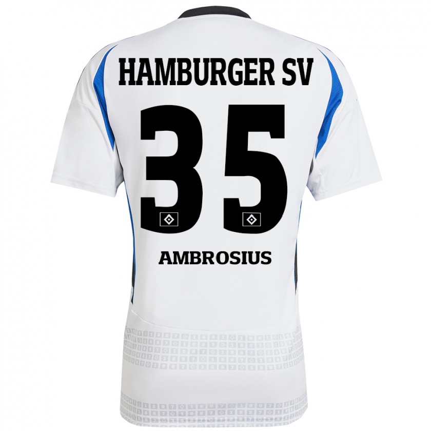 Kandiny Kinder Stephan Ambrosius #35 Weiß Blau Heimtrikot Trikot 2024/25 T-Shirt