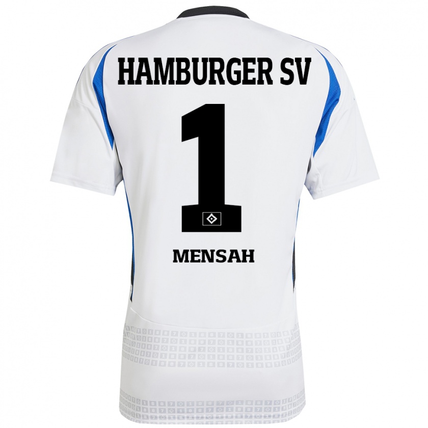 Kandiny Kinder Steven Mensah #1 Weiß Blau Heimtrikot Trikot 2024/25 T-Shirt