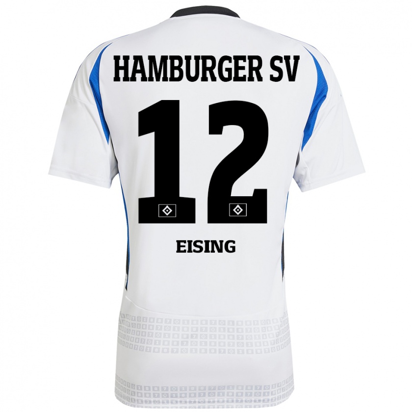 Kandiny Kinder Luis Eising #12 Weiß Blau Heimtrikot Trikot 2024/25 T-Shirt