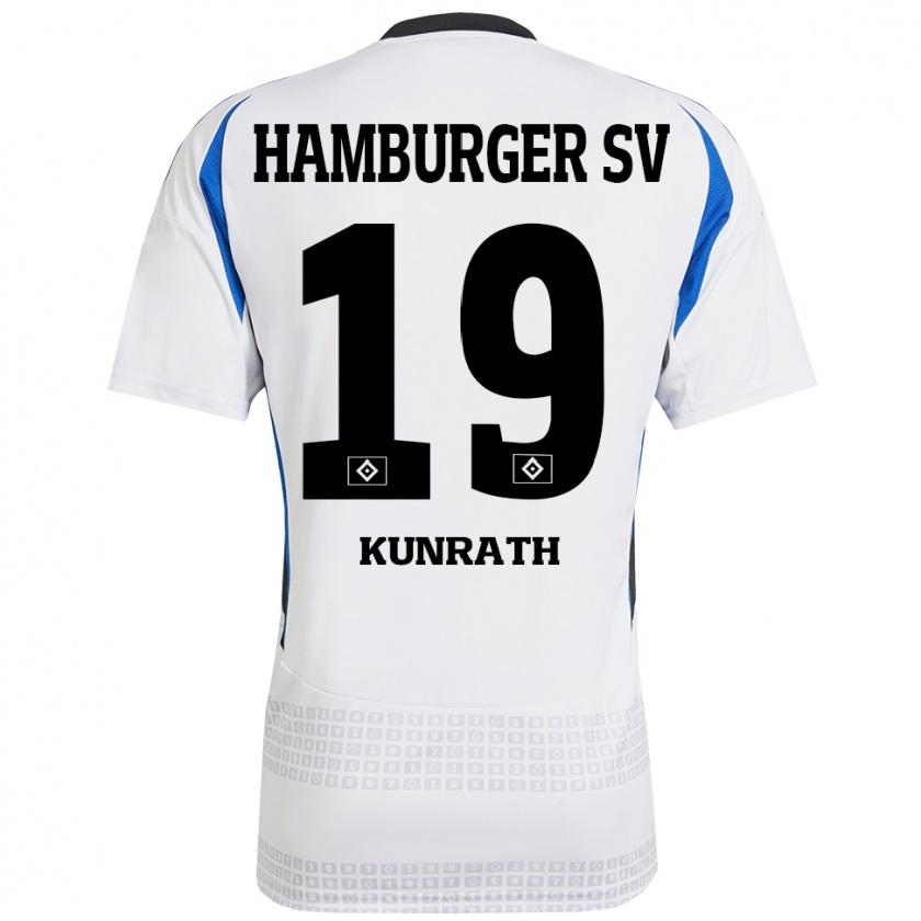 Kandiny Kinder Lina Kunrath #19 Weiß Blau Heimtrikot Trikot 2024/25 T-Shirt