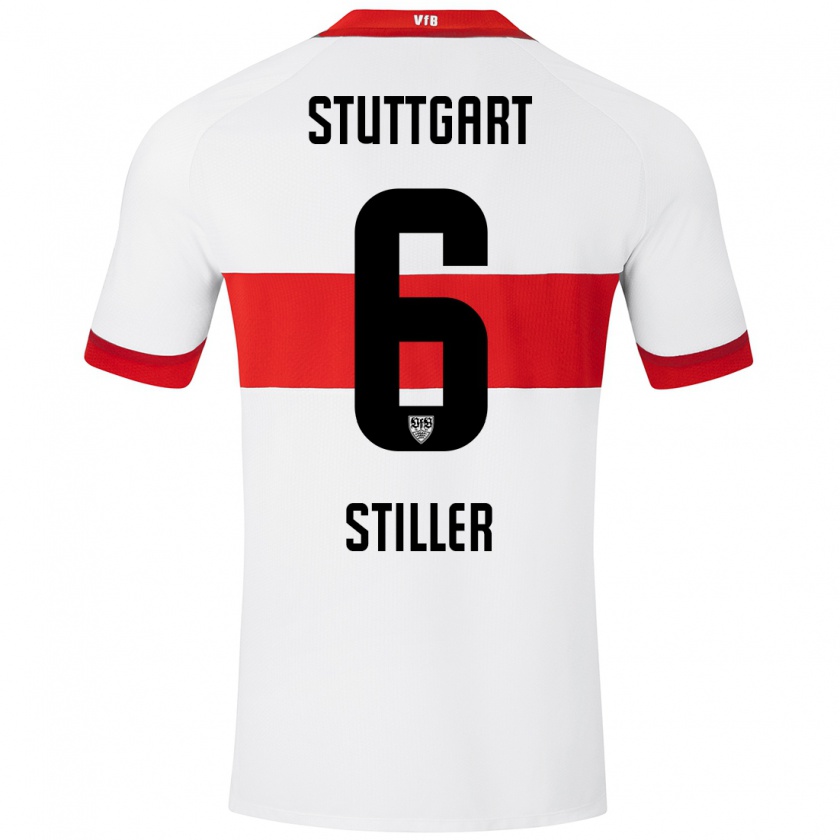 Kandiny Kinder Angelo Stiller #6 Weiß Rot Heimtrikot Trikot 2024/25 T-Shirt