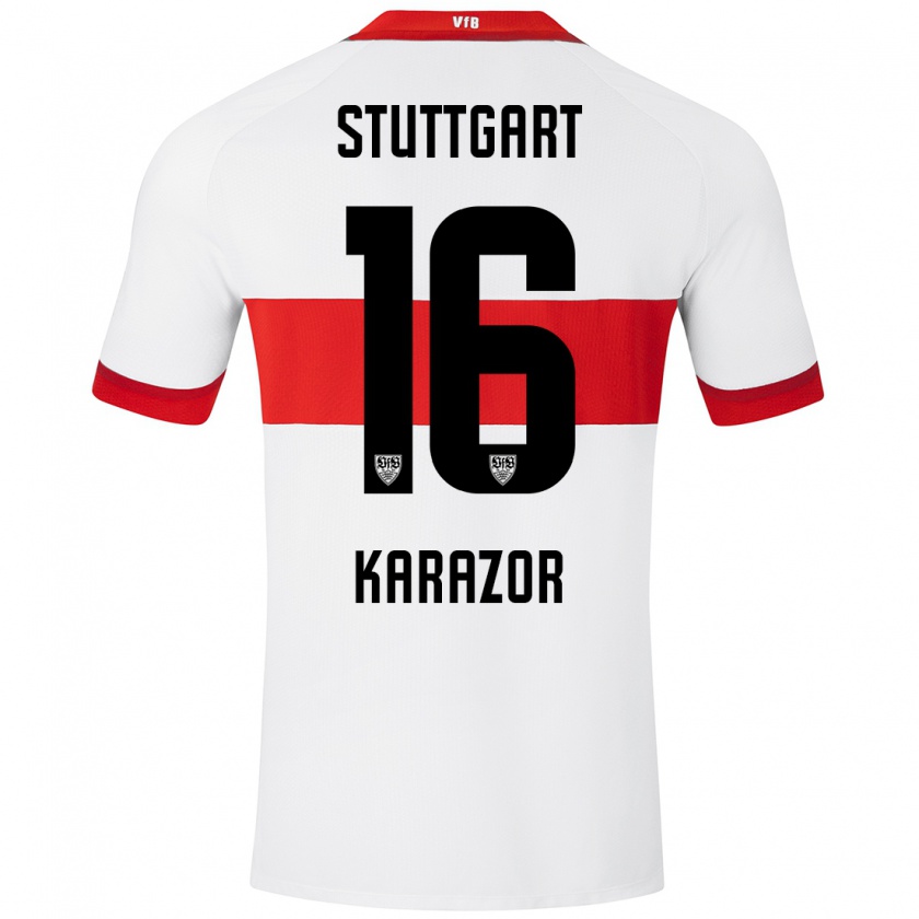 Kandiny Kinder Atakan Karazor #16 Weiß Rot Heimtrikot Trikot 2024/25 T-Shirt