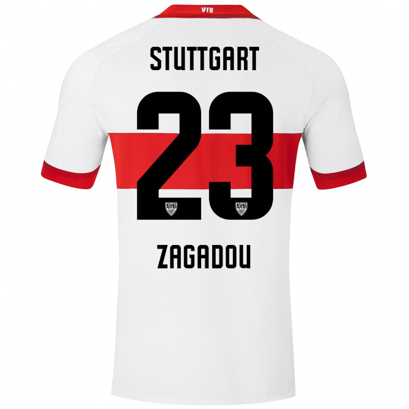 Kandiny Kinder Dan-Axel Zagadou #23 Weiß Rot Heimtrikot Trikot 2024/25 T-Shirt