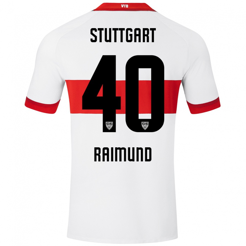 Kandiny Kinder Luca Raimund #40 Weiß Rot Heimtrikot Trikot 2024/25 T-Shirt