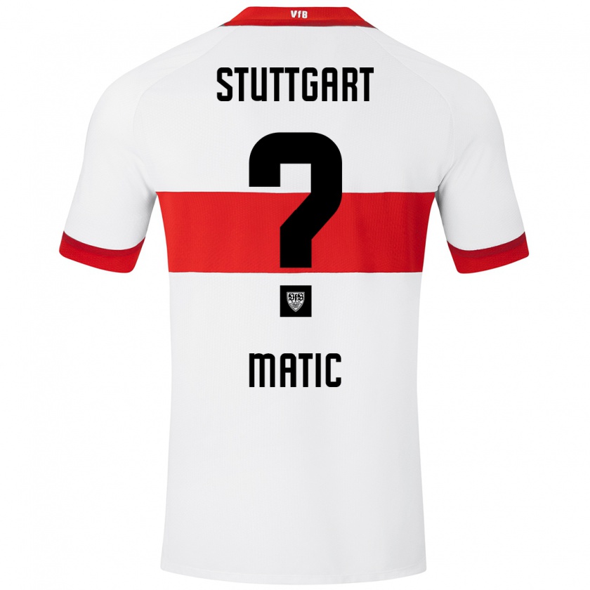 Kandiny Kinder Nikolas Matic #0 Weiß Rot Heimtrikot Trikot 2024/25 T-Shirt