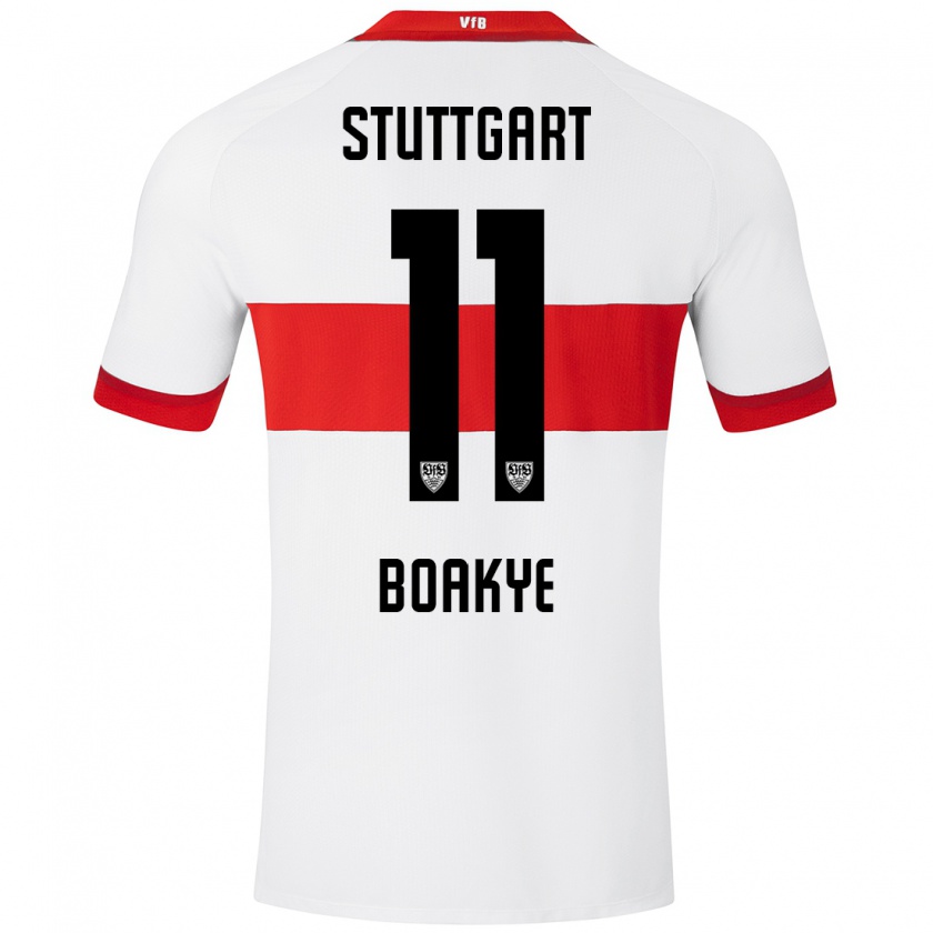 Kandiny Kinder Benjamin Boakye #11 Weiß Rot Heimtrikot Trikot 2024/25 T-Shirt