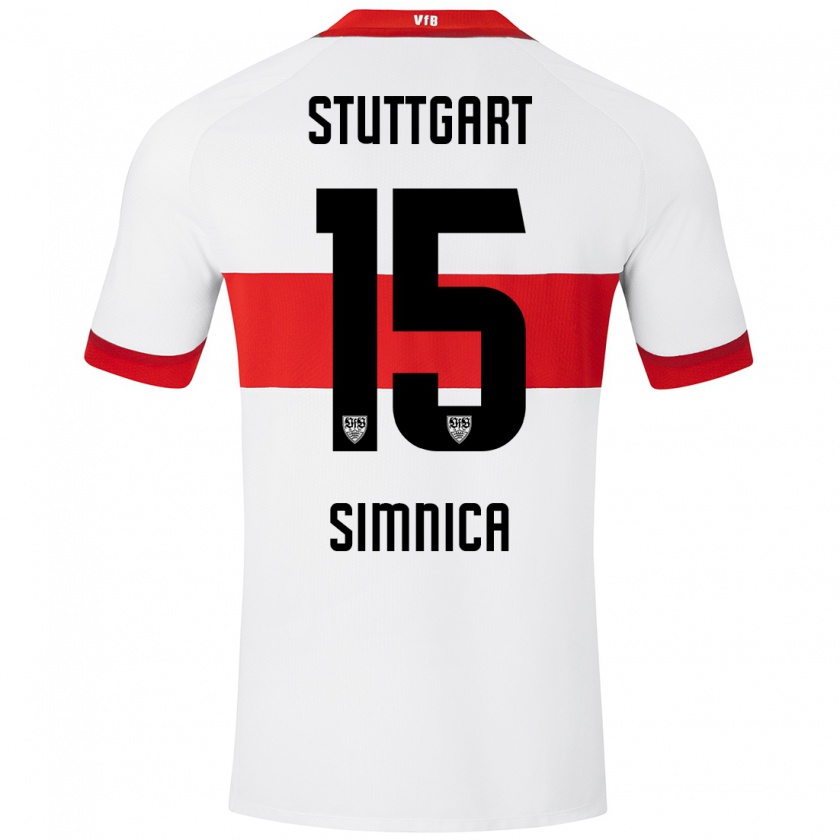 Kandiny Kinder Luan Simnica #15 Weiß Rot Heimtrikot Trikot 2024/25 T-Shirt