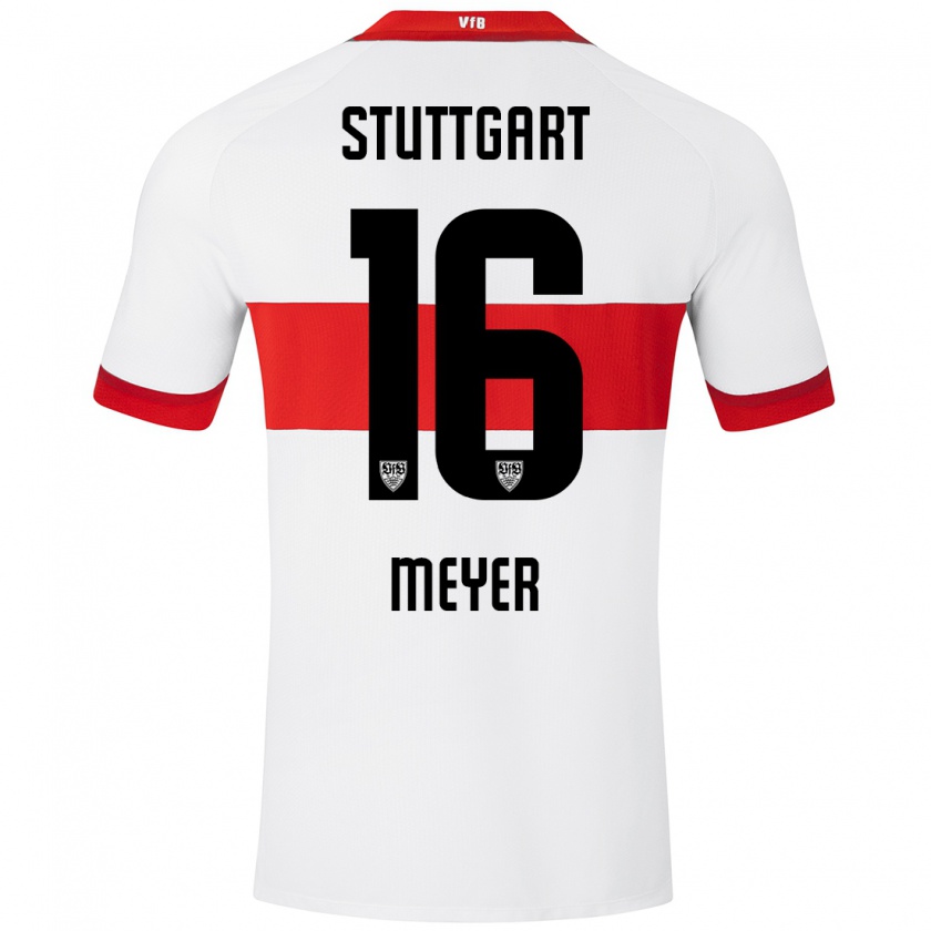 Kandiny Kinder Jordan Meyer #16 Weiß Rot Heimtrikot Trikot 2024/25 T-Shirt