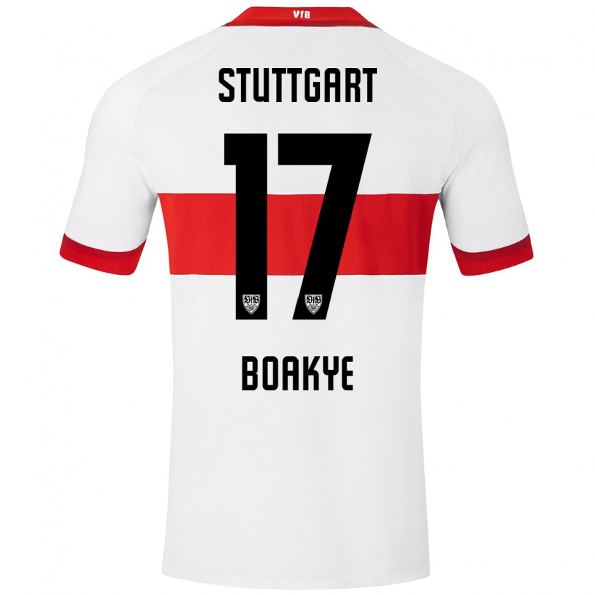 Kandiny Kinder Maurice Boakye #17 Weiß Rot Heimtrikot Trikot 2024/25 T-Shirt