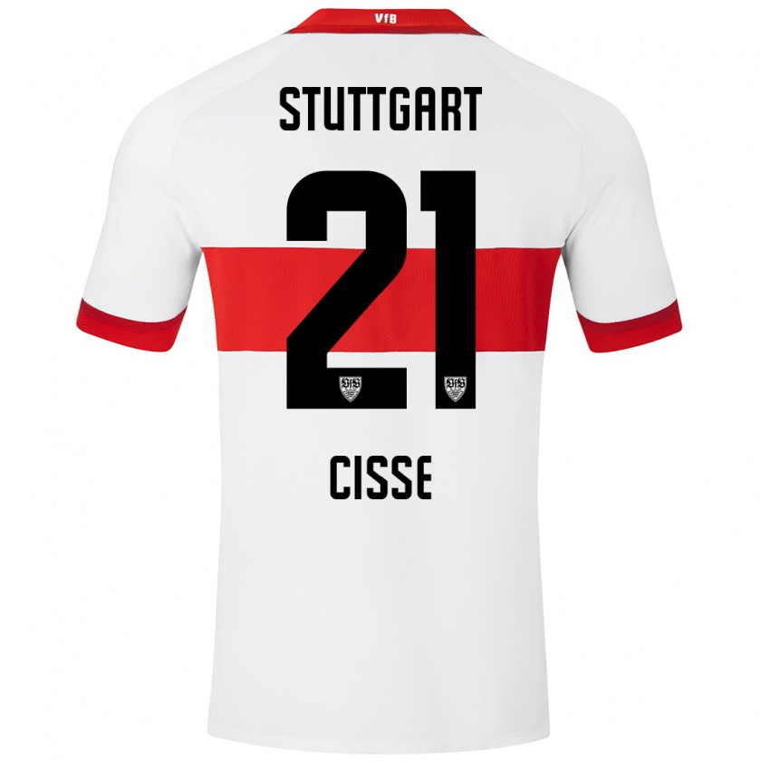 Kandiny Kinder Moussa Cissé #21 Weiß Rot Heimtrikot Trikot 2024/25 T-Shirt