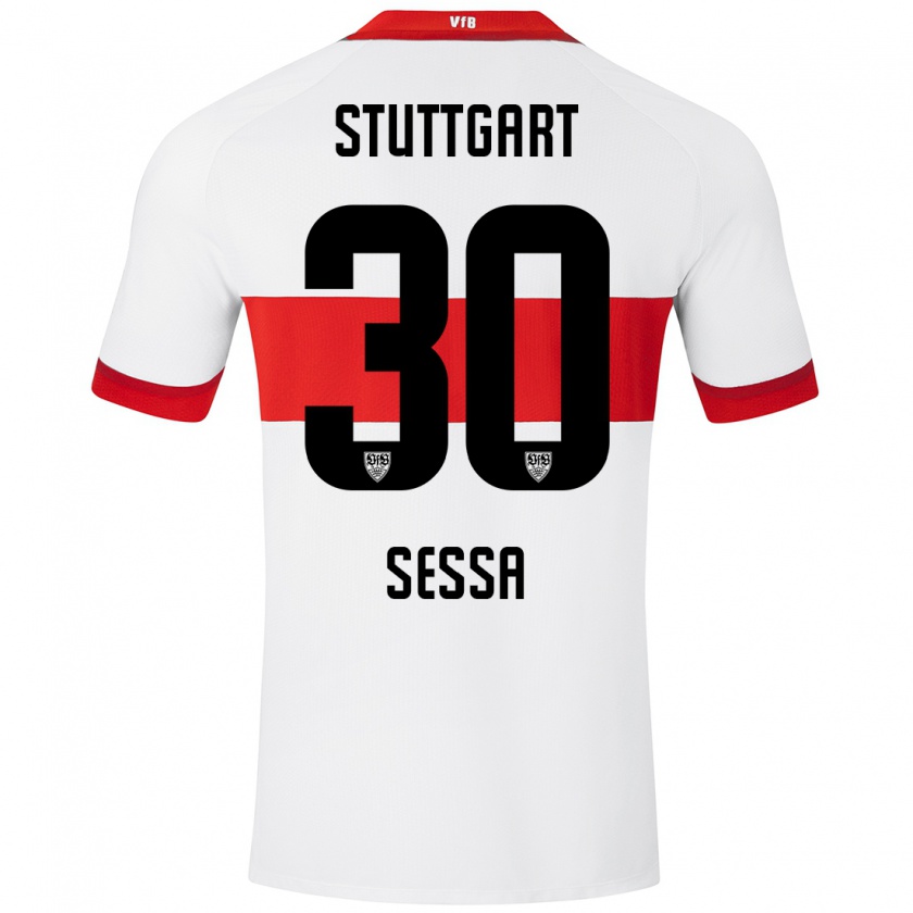 Kandiny Kinder Nicolas Sessa #30 Weiß Rot Heimtrikot Trikot 2024/25 T-Shirt