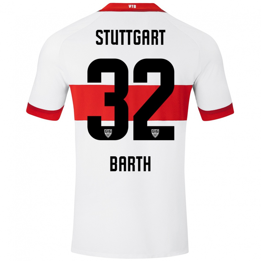 Kandiny Kinder Tom Barth #32 Weiß Rot Heimtrikot Trikot 2024/25 T-Shirt