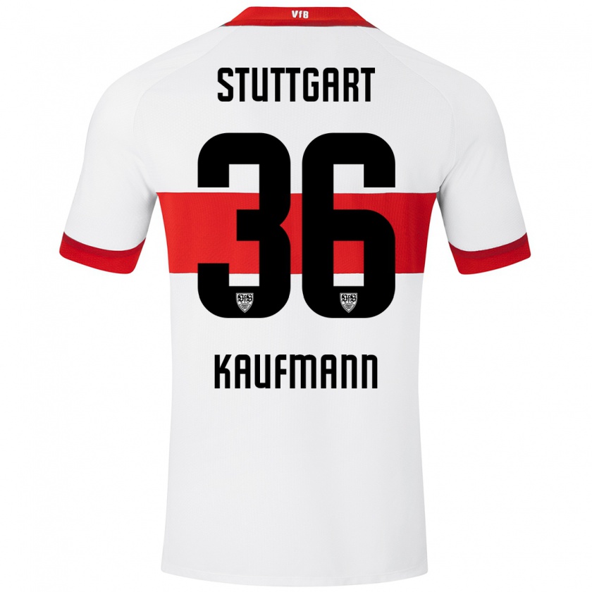 Kandiny Kinder Tino Kaufmann #36 Weiß Rot Heimtrikot Trikot 2024/25 T-Shirt