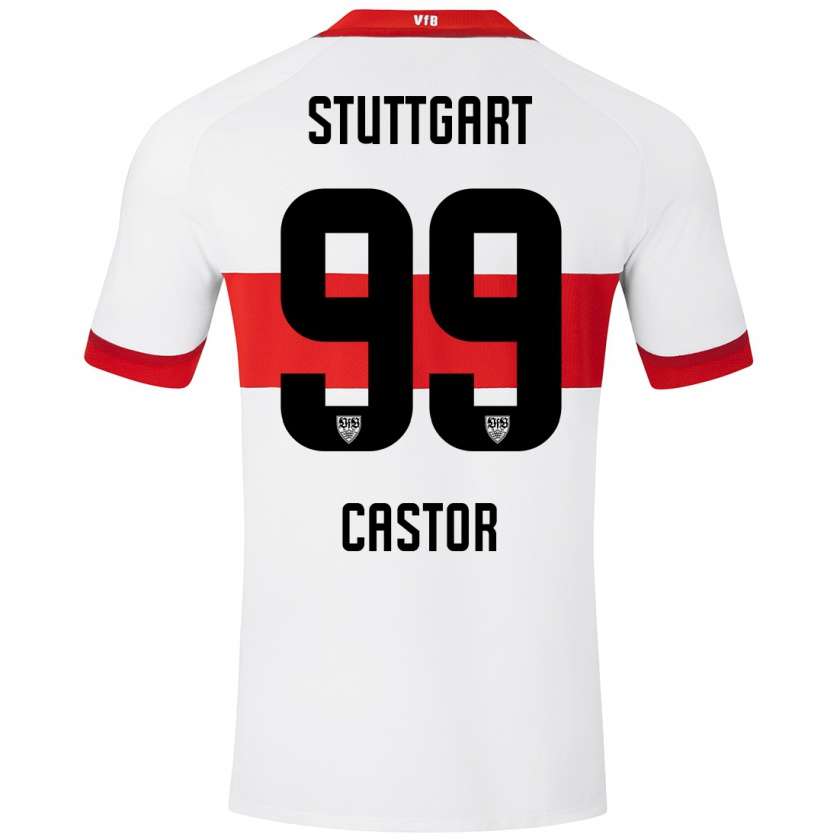 Kandiny Kinder Gillian Castor #99 Weiß Rot Heimtrikot Trikot 2024/25 T-Shirt