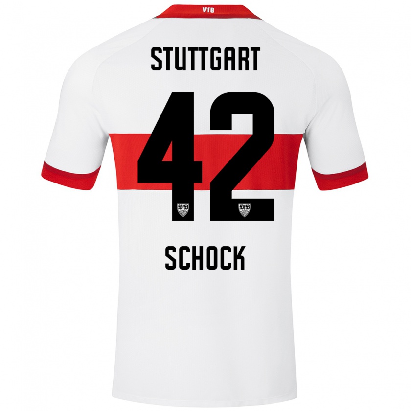 Kandiny Kinder Florian Schock #42 Weiß Rot Heimtrikot Trikot 2024/25 T-Shirt