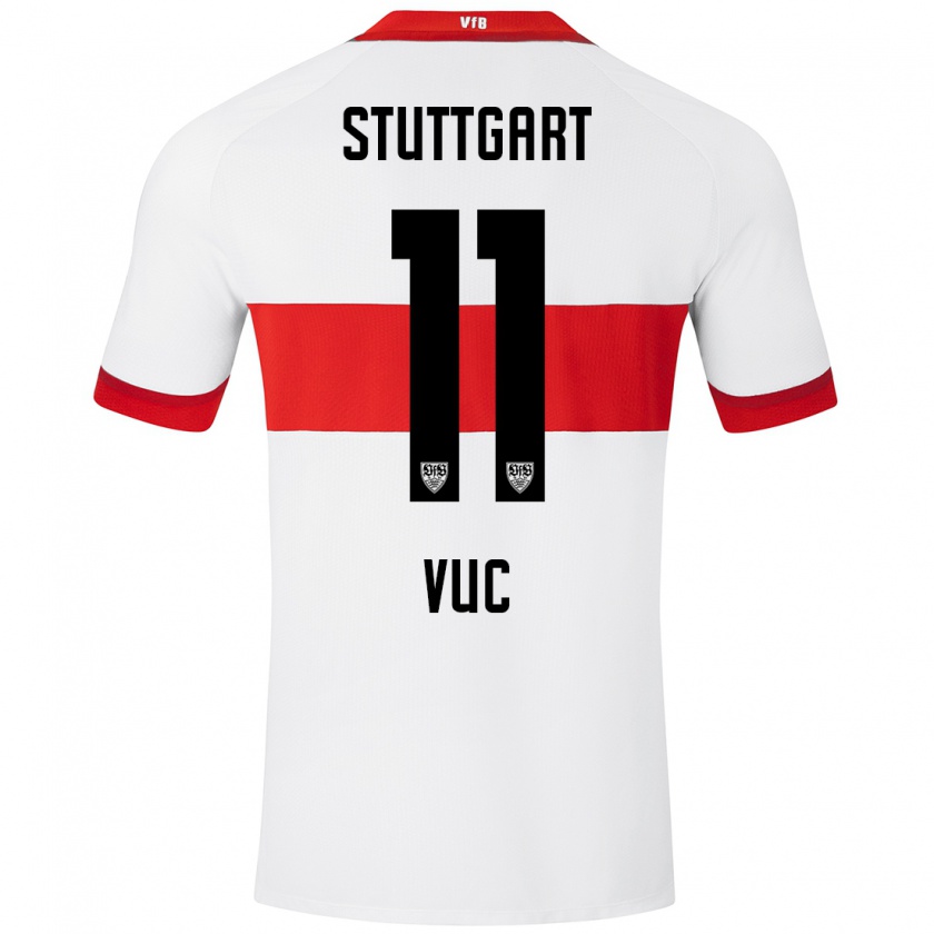 Kandiny Kinder Patrick Vuc #11 Weiß Rot Heimtrikot Trikot 2024/25 T-Shirt