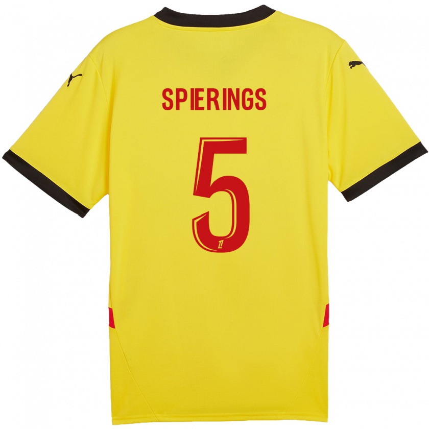 Kandiny Kinder Stijn Spierings #5 Gelb Rot Heimtrikot Trikot 2024/25 T-Shirt