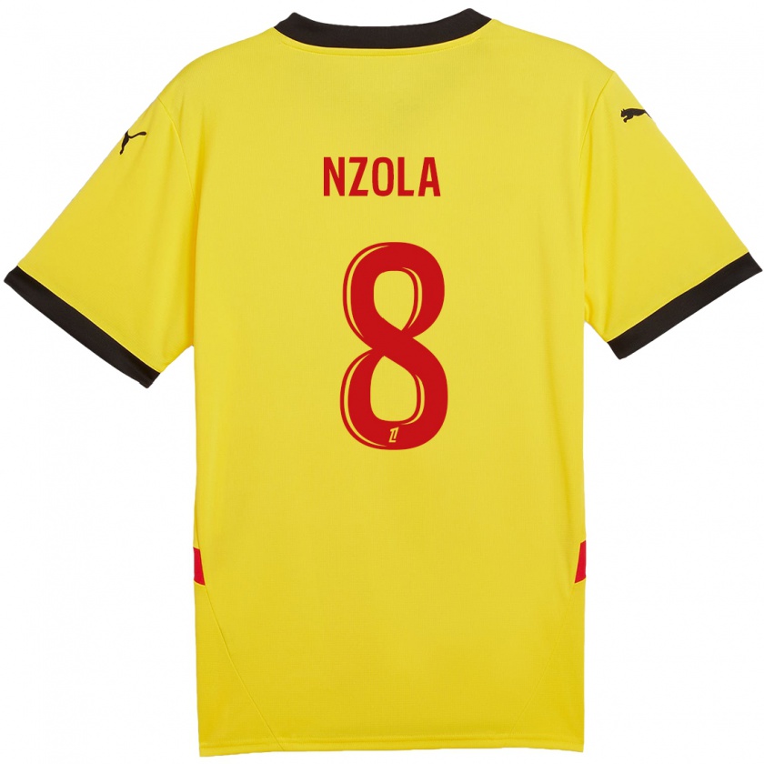 Kandiny Kinder M'bala Nzola #8 Gelb Rot Heimtrikot Trikot 2024/25 T-Shirt