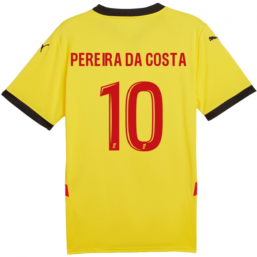 Kandiny Kinder David Pereira Da Costa #10 Gelb Rot Heimtrikot Trikot 2024/25 T-Shirt