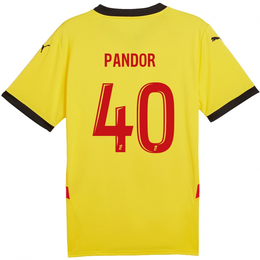 Kandiny Kinder Yannick Pandor #40 Gelb Rot Heimtrikot Trikot 2024/25 T-Shirt