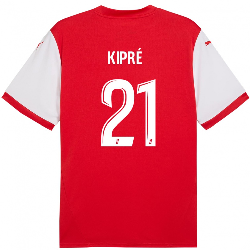 Kandiny Kinder Cédric Kipré #21 Rot Weiß Heimtrikot Trikot 2024/25 T-Shirt