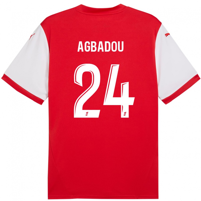 Kandiny Kinder Emmanuel Agbadou #24 Rot Weiß Heimtrikot Trikot 2024/25 T-Shirt