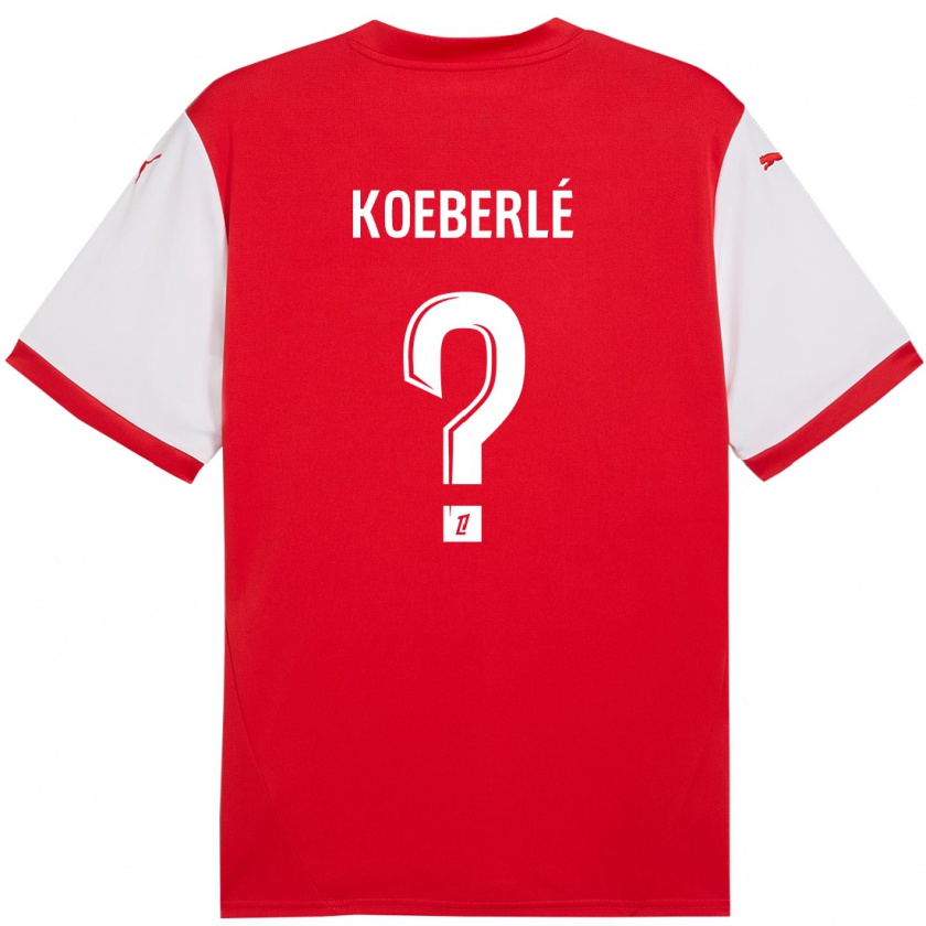 Kandiny Kinder Samuel Koeberlé #0 Rot Weiß Heimtrikot Trikot 2024/25 T-Shirt