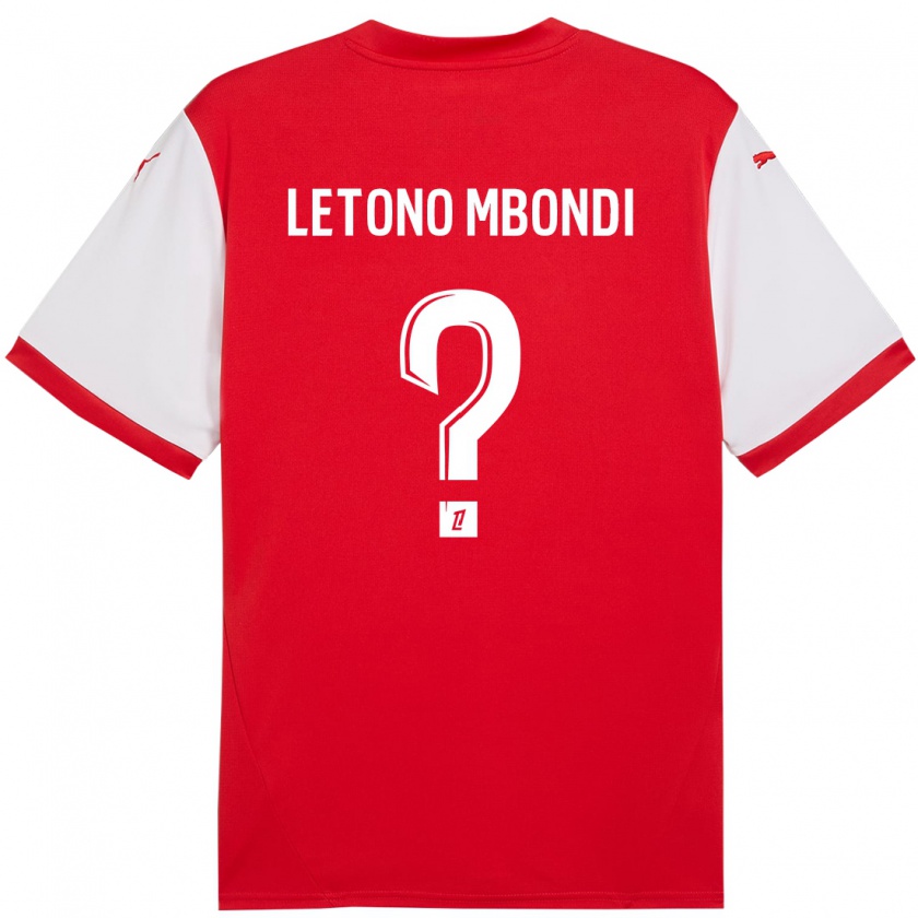 Kandiny Kinder Christ-Emmanuel Letono Mbondi #0 Rot Weiß Heimtrikot Trikot 2024/25 T-Shirt