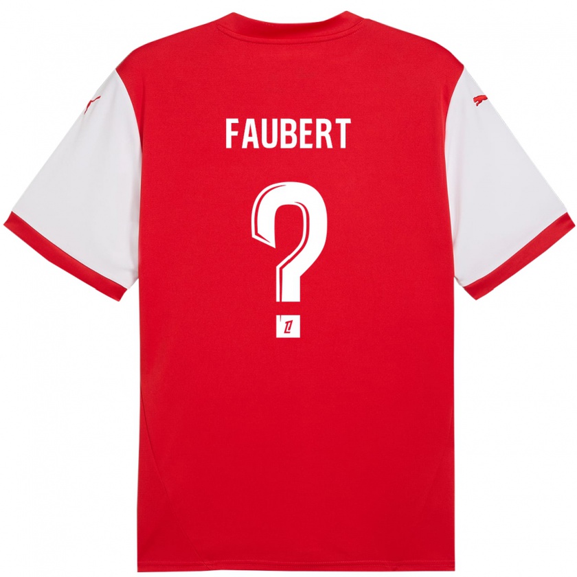 Kandiny Kinder Noam Faubert #0 Rot Weiß Heimtrikot Trikot 2024/25 T-Shirt