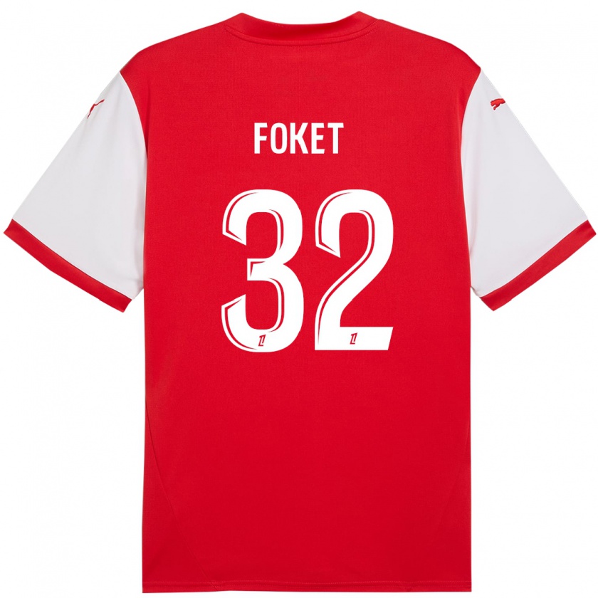 Kandiny Kinder Thomas Foket #32 Rot Weiß Heimtrikot Trikot 2024/25 T-Shirt