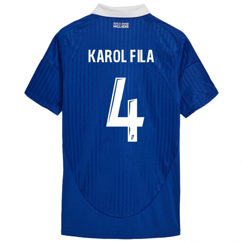 Kandiny Kinder Karol Fila #4 Blau Weiß Heimtrikot Trikot 2024/25 T-Shirt