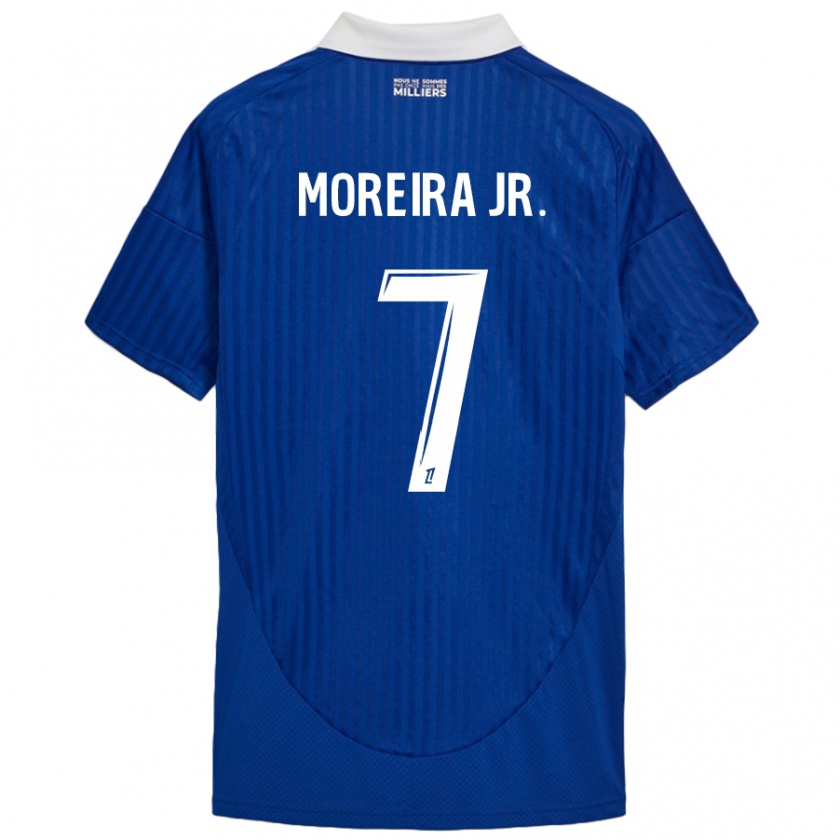 Kandiny Kinder Diego Moreira #7 Blau Weiß Heimtrikot Trikot 2024/25 T-Shirt