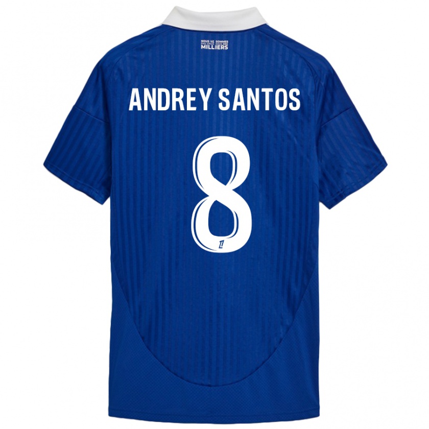 Kandiny Kinder Andrey Santos #8 Blau Weiß Heimtrikot Trikot 2024/25 T-Shirt