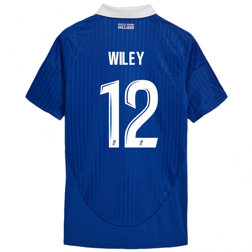 Kandiny Kinder Caleb Wiley #12 Blau Weiß Heimtrikot Trikot 2024/25 T-Shirt