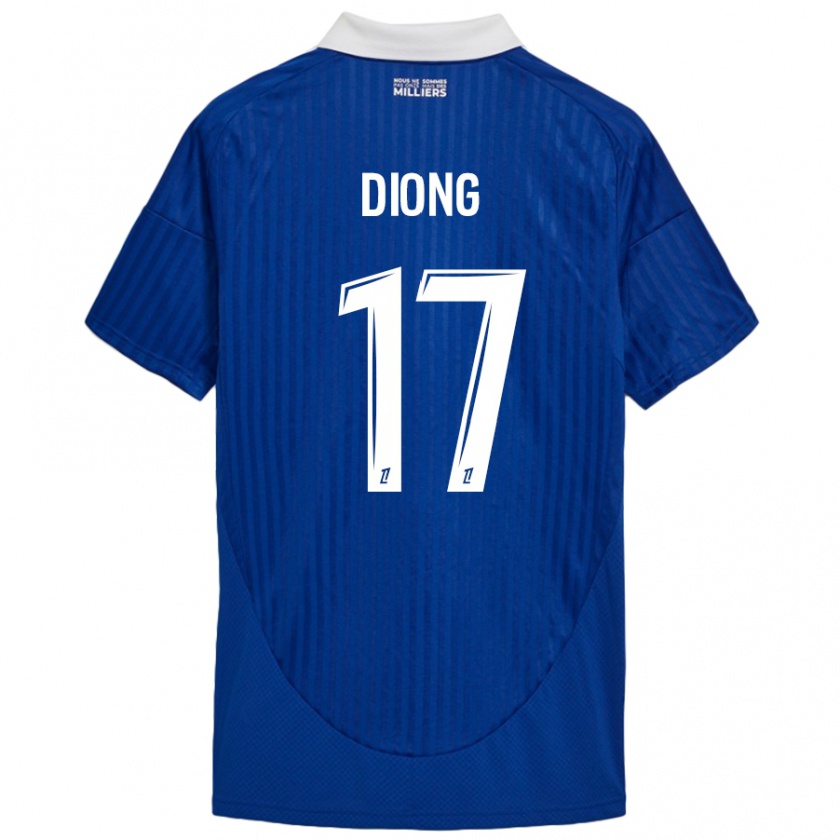 Kandiny Kinder Pape Diong #17 Blau Weiß Heimtrikot Trikot 2024/25 T-Shirt