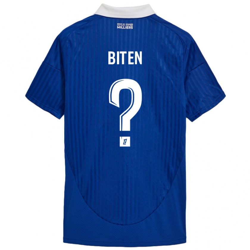 Kandiny Kinder Clancy Valère Biten #0 Blau Weiß Heimtrikot Trikot 2024/25 T-Shirt