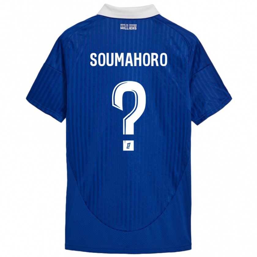 Kandiny Kinder Mohamed Soumahoro #0 Blau Weiß Heimtrikot Trikot 2024/25 T-Shirt