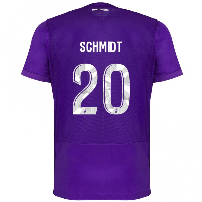 Kandiny Kinder Niklas Schmidt #20 Violett Weiß Heimtrikot Trikot 2024/25 T-Shirt