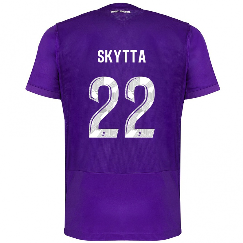 Kandiny Kinder Naatan Skyttä #22 Violett Weiß Heimtrikot Trikot 2024/25 T-Shirt