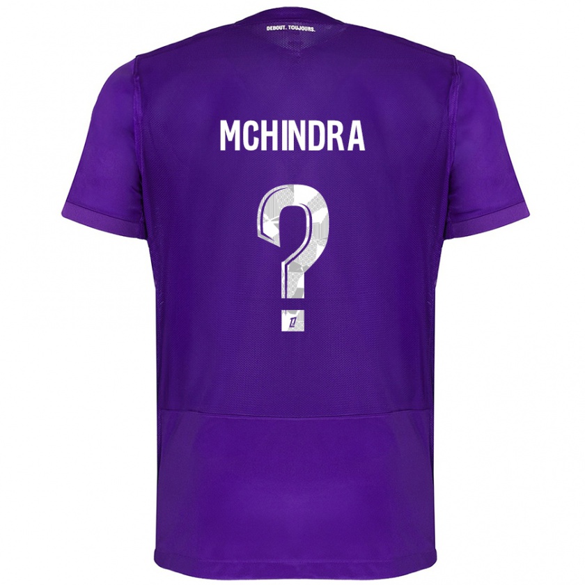 Kandiny Kinder Naime Said Mchindra #0 Violett Weiß Heimtrikot Trikot 2024/25 T-Shirt