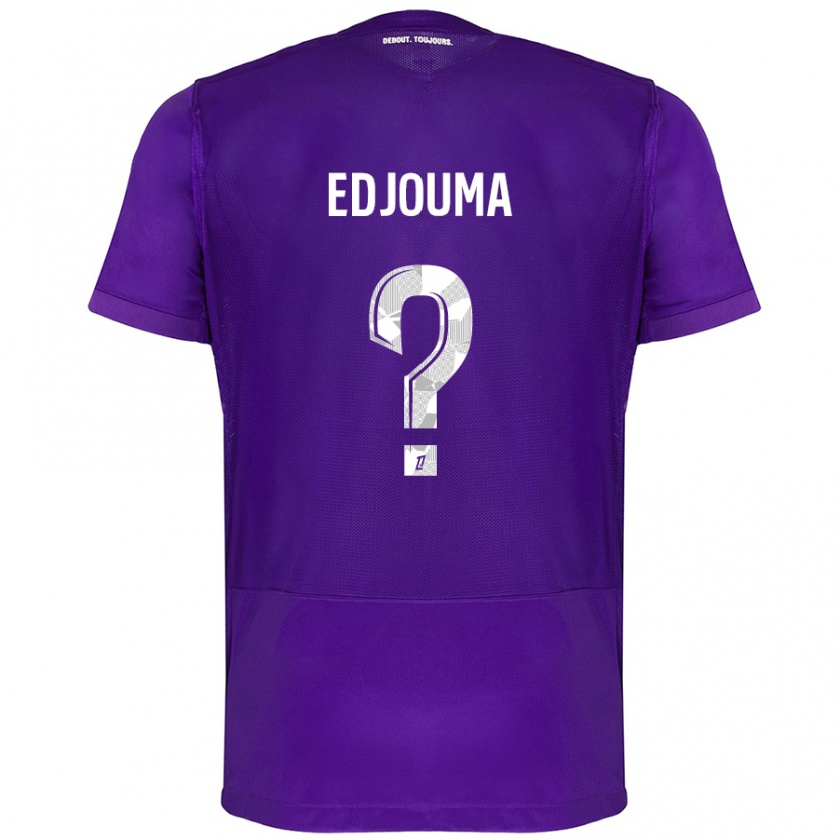 Kandiny Kinder Noah Edjouma #0 Violett Weiß Heimtrikot Trikot 2024/25 T-Shirt