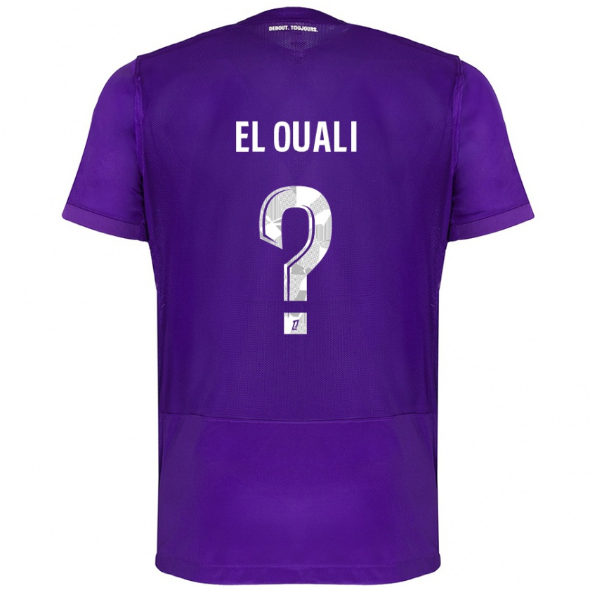 Kandiny Kinder Adam El Ouali #0 Violett Weiß Heimtrikot Trikot 2024/25 T-Shirt