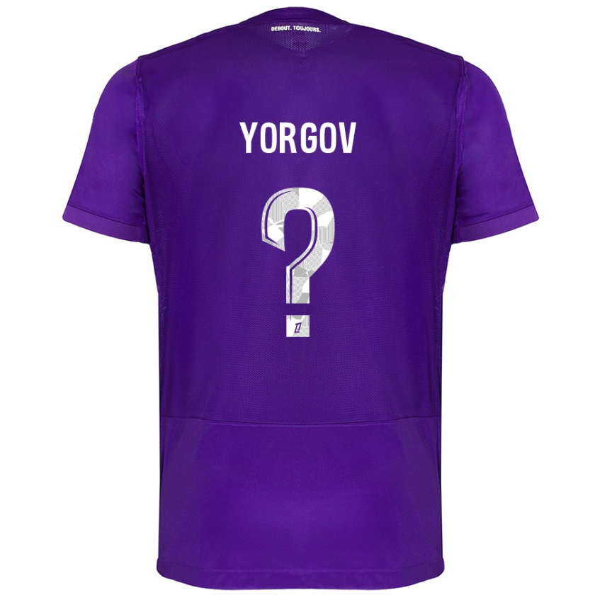 Kandiny Kinder Aleksandar Yorgov #0 Violett Weiß Heimtrikot Trikot 2024/25 T-Shirt