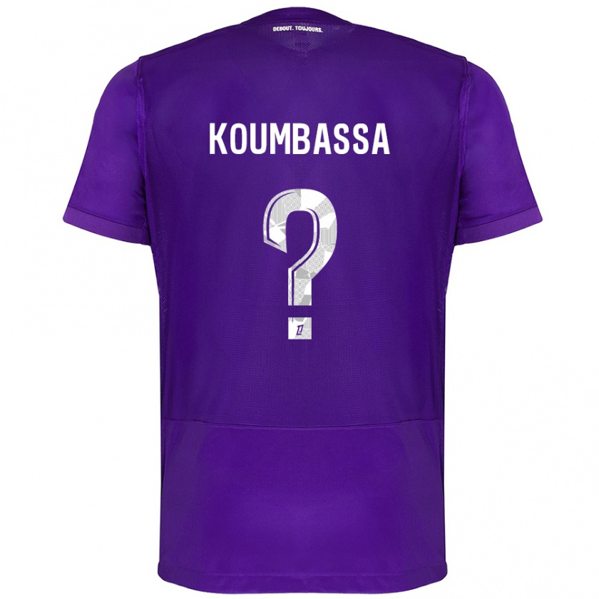 Kandiny Kinder Seny Koumbassa #0 Violett Weiß Heimtrikot Trikot 2024/25 T-Shirt