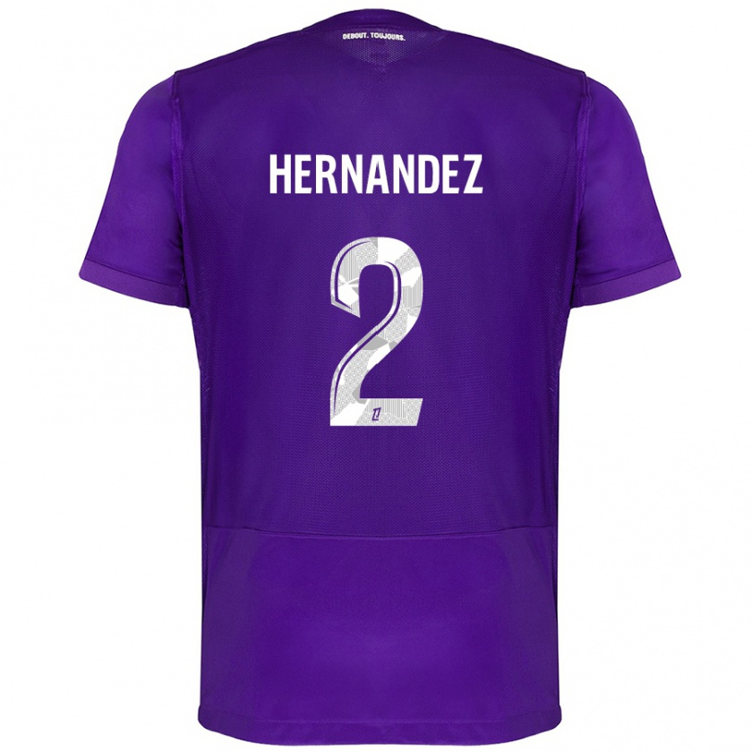 Kandiny Kinder Lucie Hernandez #2 Violett Weiß Heimtrikot Trikot 2024/25 T-Shirt