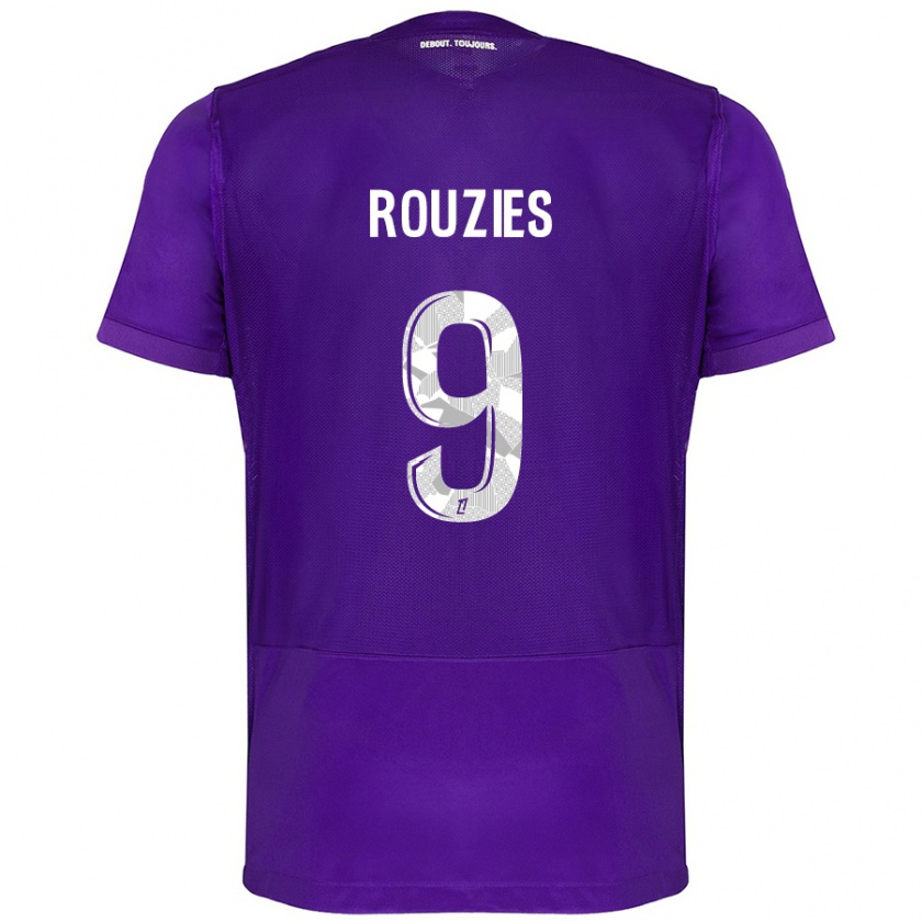 Kandiny Kinder Manon Rouzies #9 Violett Weiß Heimtrikot Trikot 2024/25 T-Shirt