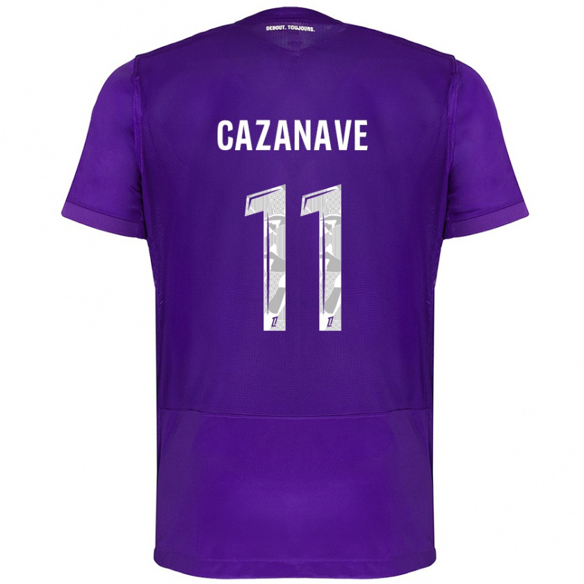 Kandiny Kinder Julie Cazanave #11 Violett Weiß Heimtrikot Trikot 2024/25 T-Shirt