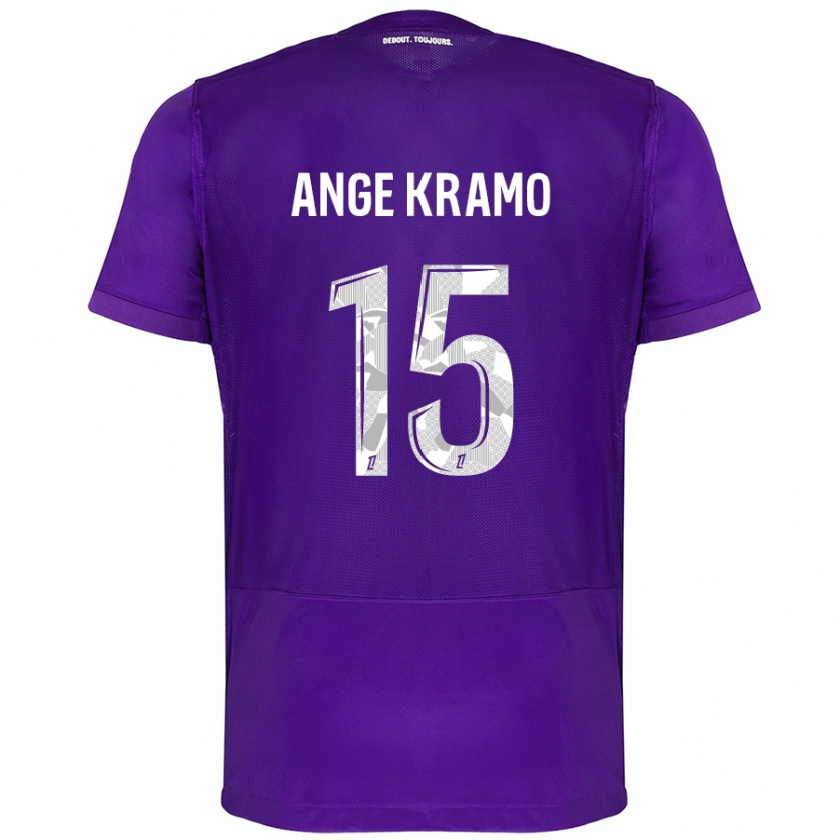 Kandiny Kinder Marie Ange Kramo #15 Violett Weiß Heimtrikot Trikot 2024/25 T-Shirt